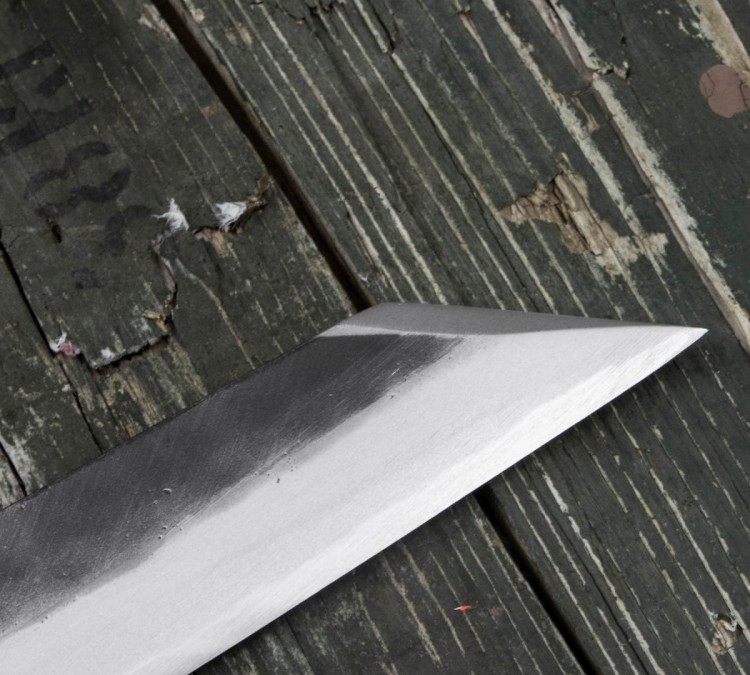 Hideo Kitaoka Shirogami Black Oktagon Nóż Kiritsuke 24cm