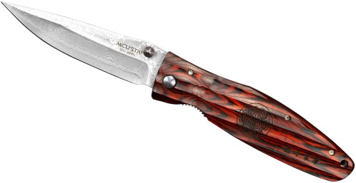 Mcusta Sengoku Red Pakka Nóż Damascus