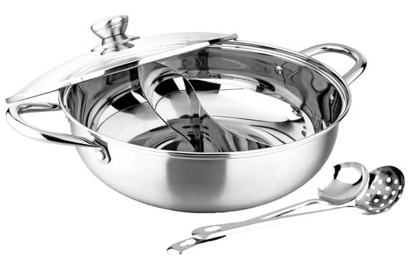 Chiński Gorący Garnek Hot Pot Dzielony 28cm GOLDEN TURTLE