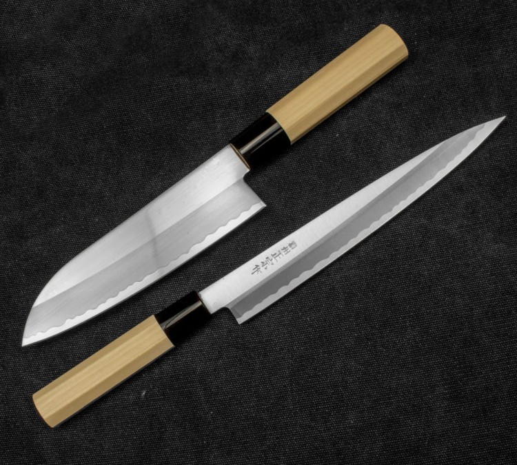 Satake Yoshimitsu Zestaw 2 Noży Santoku 17cm i Yanagi-Sashimi 21cm