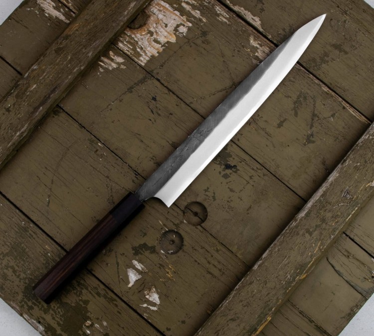 Hideo Kitaoka Shirogami Black Oktagon Nóż Yanagi 27cm