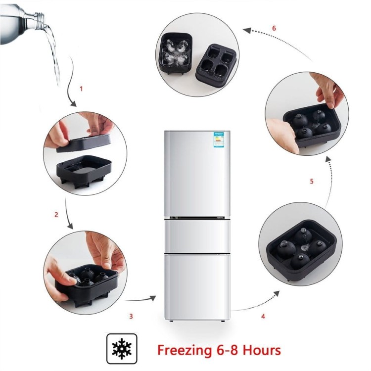 Silikonowa Foremka Forma Na 4 Duże Lodowe Czaszki