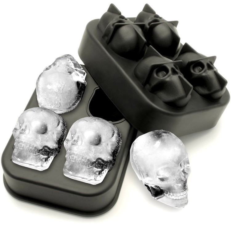 Silikonowa Foremka Forma Na 4 Duże Lodowe Czaszki