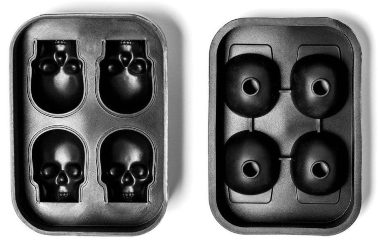 Silikonowa Foremka Forma Na 4 Duże Lodowe Czaszki