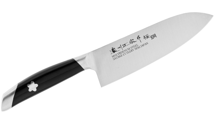 Satake Sakura Zestaw 3 Noży Szefa + Santoku + Uniwersalny Sakura Nóż Santoku 18 cm