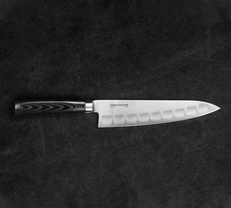 Tamahagane SAN Black Nóż Szefa Kuchni Żłobiony 21cm