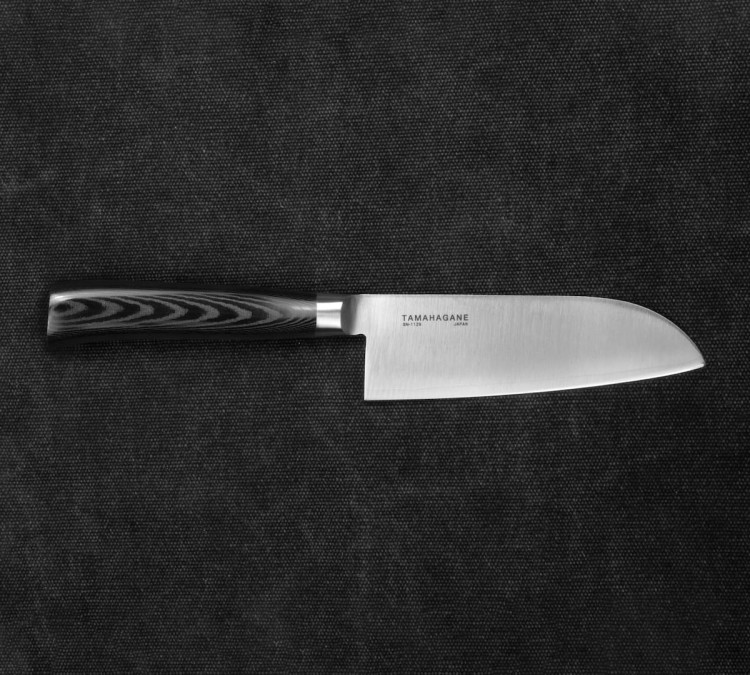 Tamahagane SAN Black Nóż Santoku 12cm