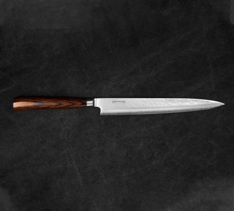 Tamahagane Tsubame Brown Nóż Sashimi 24cm
