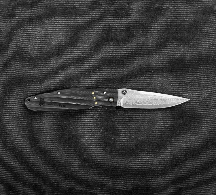 Mcusta Sengoku Black Micarta Nóż Damascus