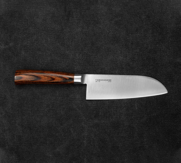 Tamahagane SAN Brown Nóż Santoku 12cm