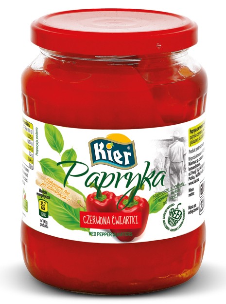 Papryka Konserwowa Ćwiartki 650g Kier